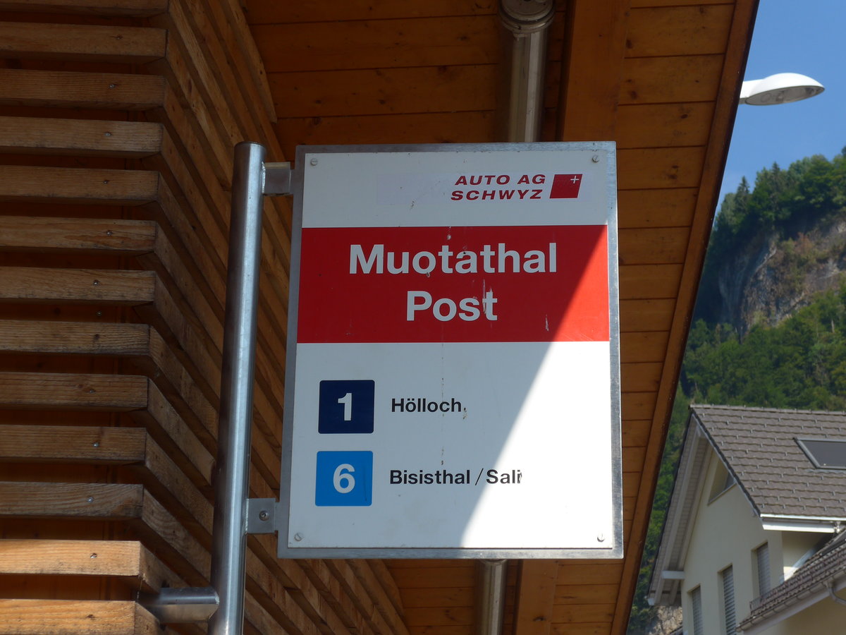 (195'390) - AAGS-Haltestelle - Muotathal, Post - am 1. August 2018