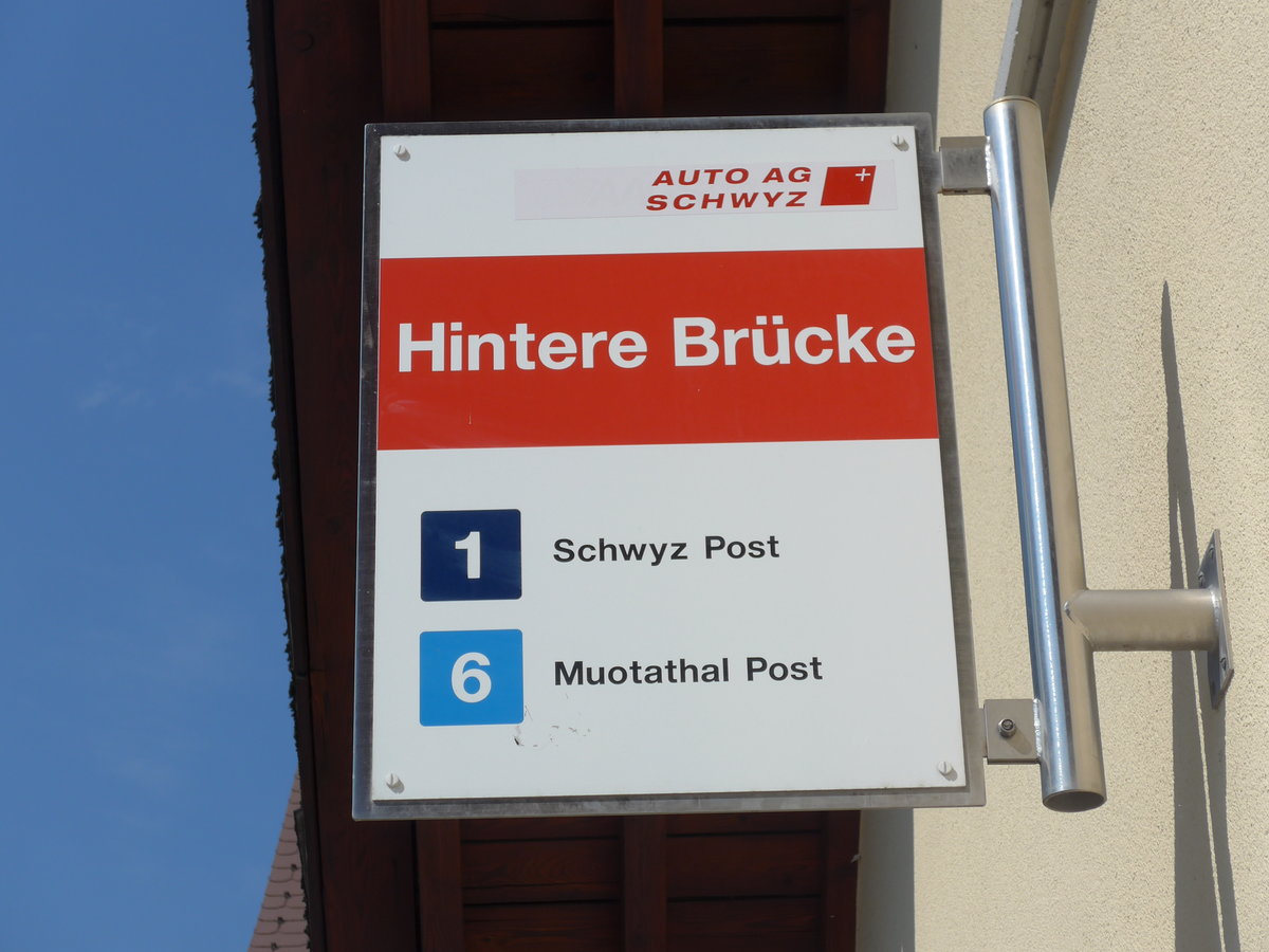 (195'396) - AAGS-Haltestelle - Muotathal, Hintere Brcke - am 1. August 2018