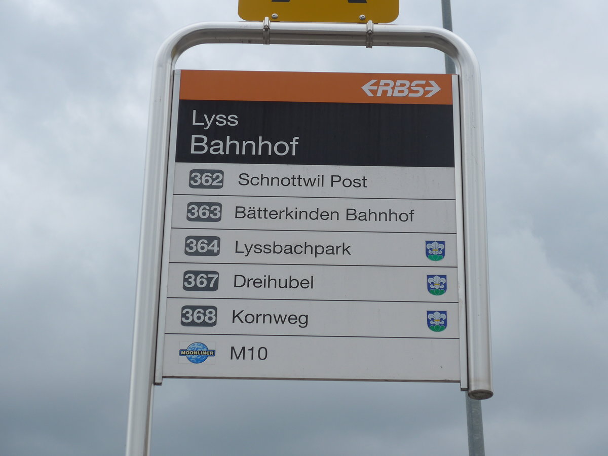 (196'546) - RBS-Haltestelle - Lyss, Bahnhof - am 3. September 2018