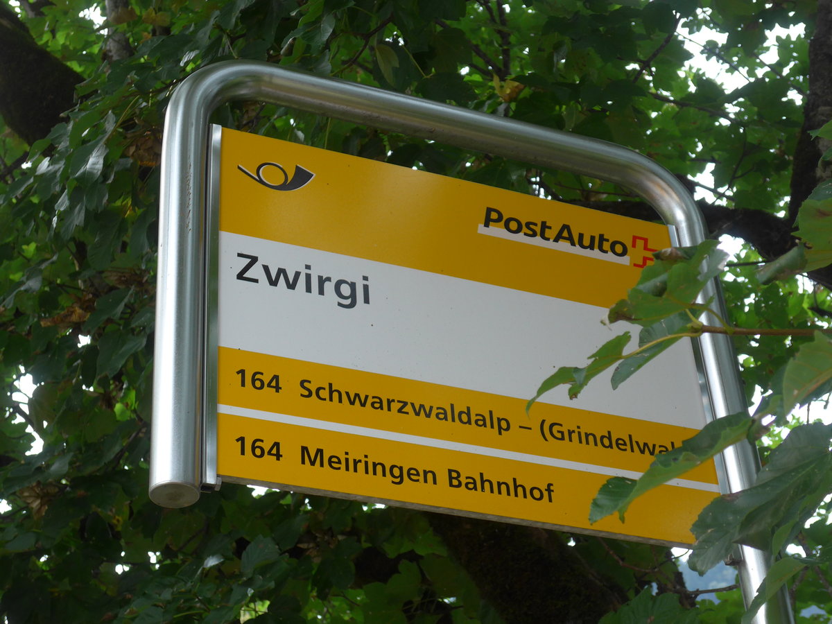 (197'753) - PostAuto-Haltestelle - Meiringen, Zwirgi - am 16. September 2018