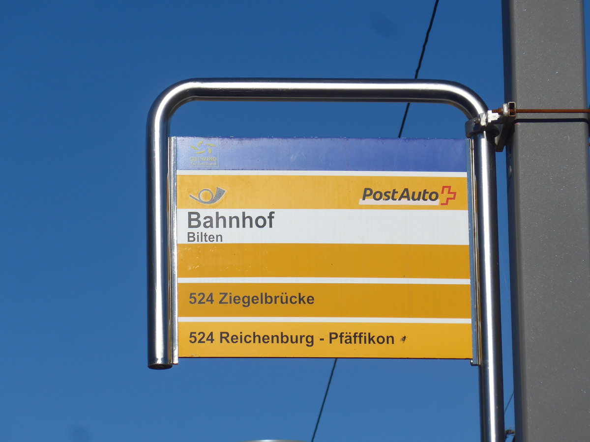 (198'226) - PostAuto-Haltestelle - Bilten, Bahnhof - am 13. Oktober 2018