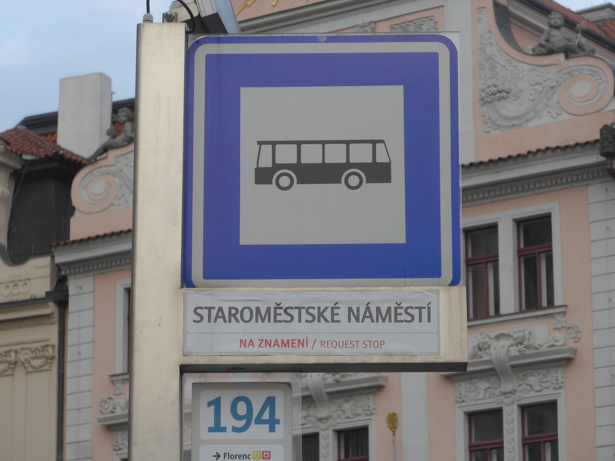 (198'742) - Bus-Haltestelle - Praha, Staromestsk Nmesti - am 19. Oktober 2018