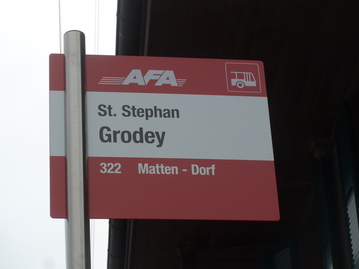 (200'641) - AFA-Haltestelle - St. Stephan, Grodey - am 6. Januar 2019