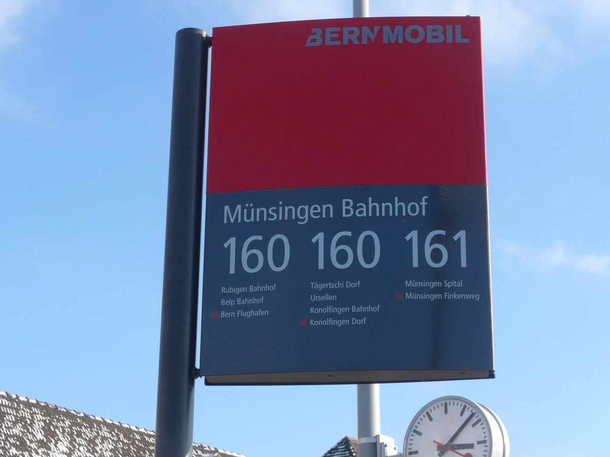 (201'470) - Bernmobil-Haltestelle - Mnsingen, Bahnhof - am 4. Februar 2019