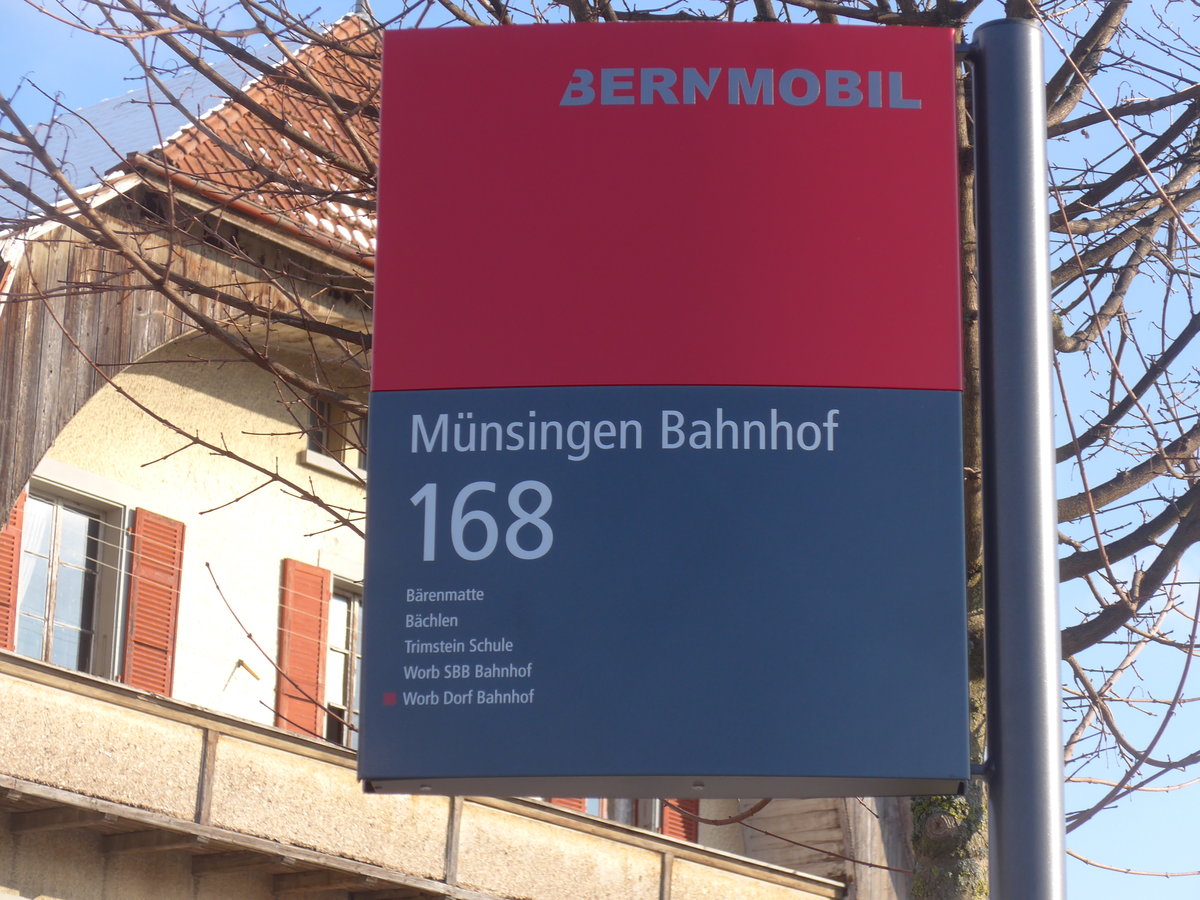 (201'473) - Bernmobil-Haltestelle - Mnsingen, Bahnhof - am 4. Februar 2019