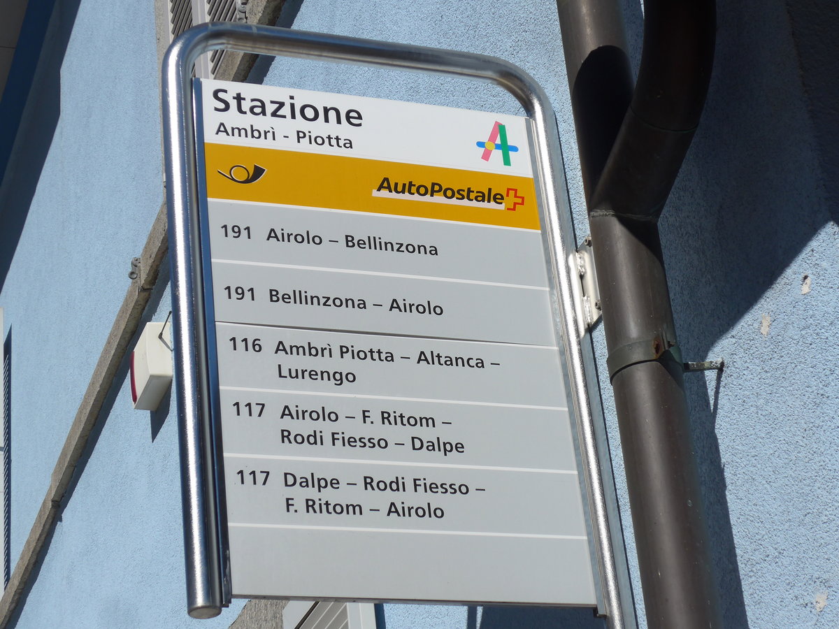 (202'543) - PostAuto-Haltestelle - Ambr-Piotta, Stazione - am 19. Mrz 2019
