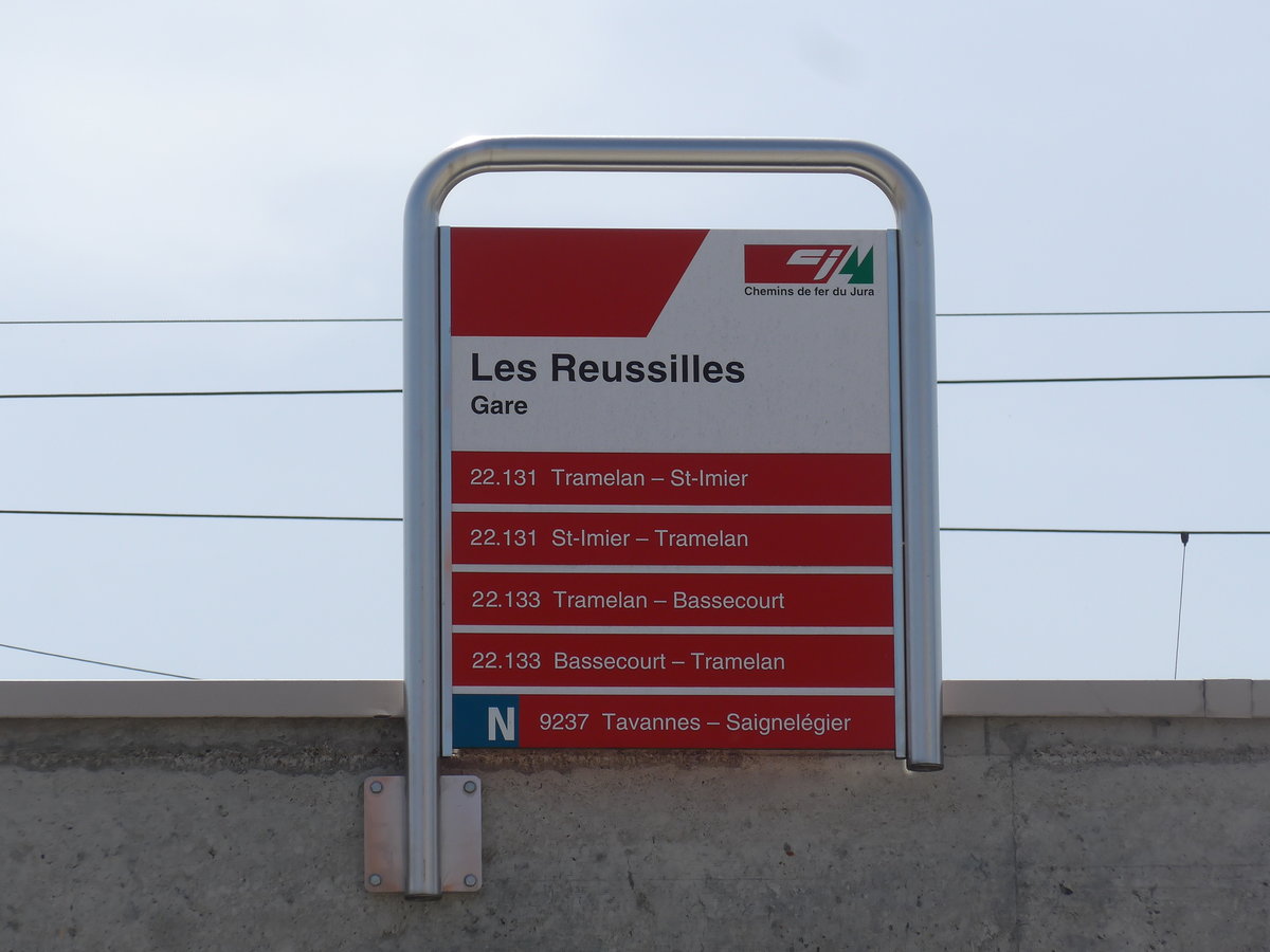(203'899) - CJ-Haltestelle - Les Reussilles, Gare - am 22. April 2019