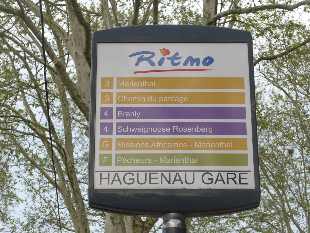(204'118) - Bus-Haltestelle - Haguenau, Gare - am 26. April 2019