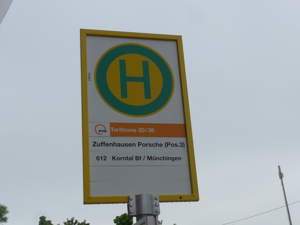 (204'654) - Bus-Haltestelle - Zuffenhausen, Porsche - am 9. Mai 2019