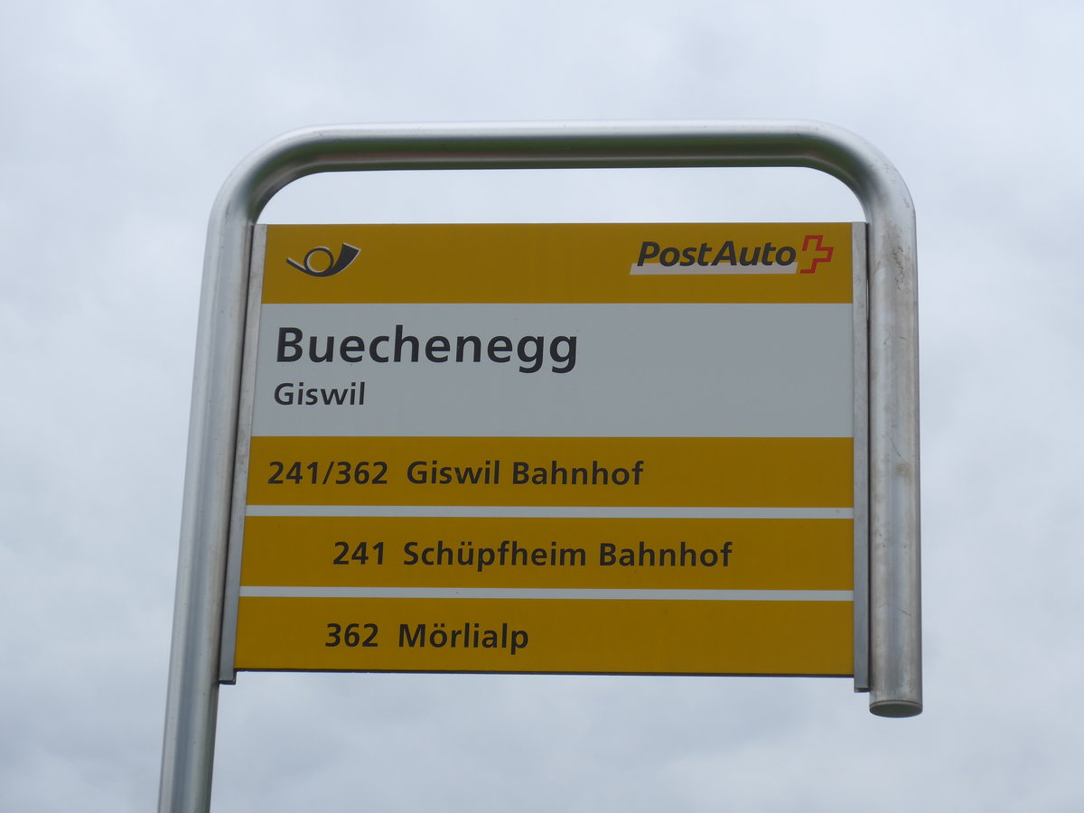(205'552) - PostAuto-Haltestelle - Giswil, Buechenegg - am 27. Mai 2019