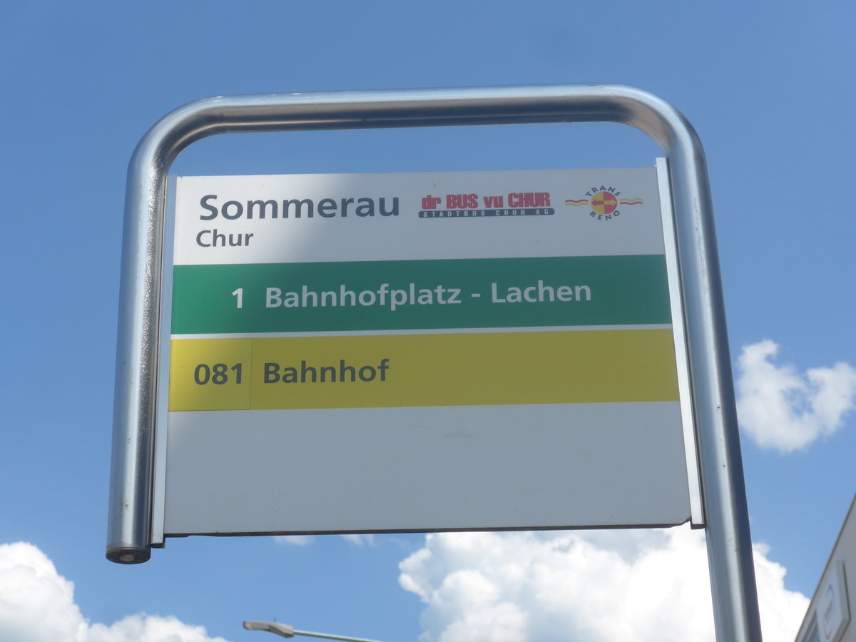 (208'698) - SBC/PostAuto-Haltestelle - Chur, Sommerau - am 11. August 2019