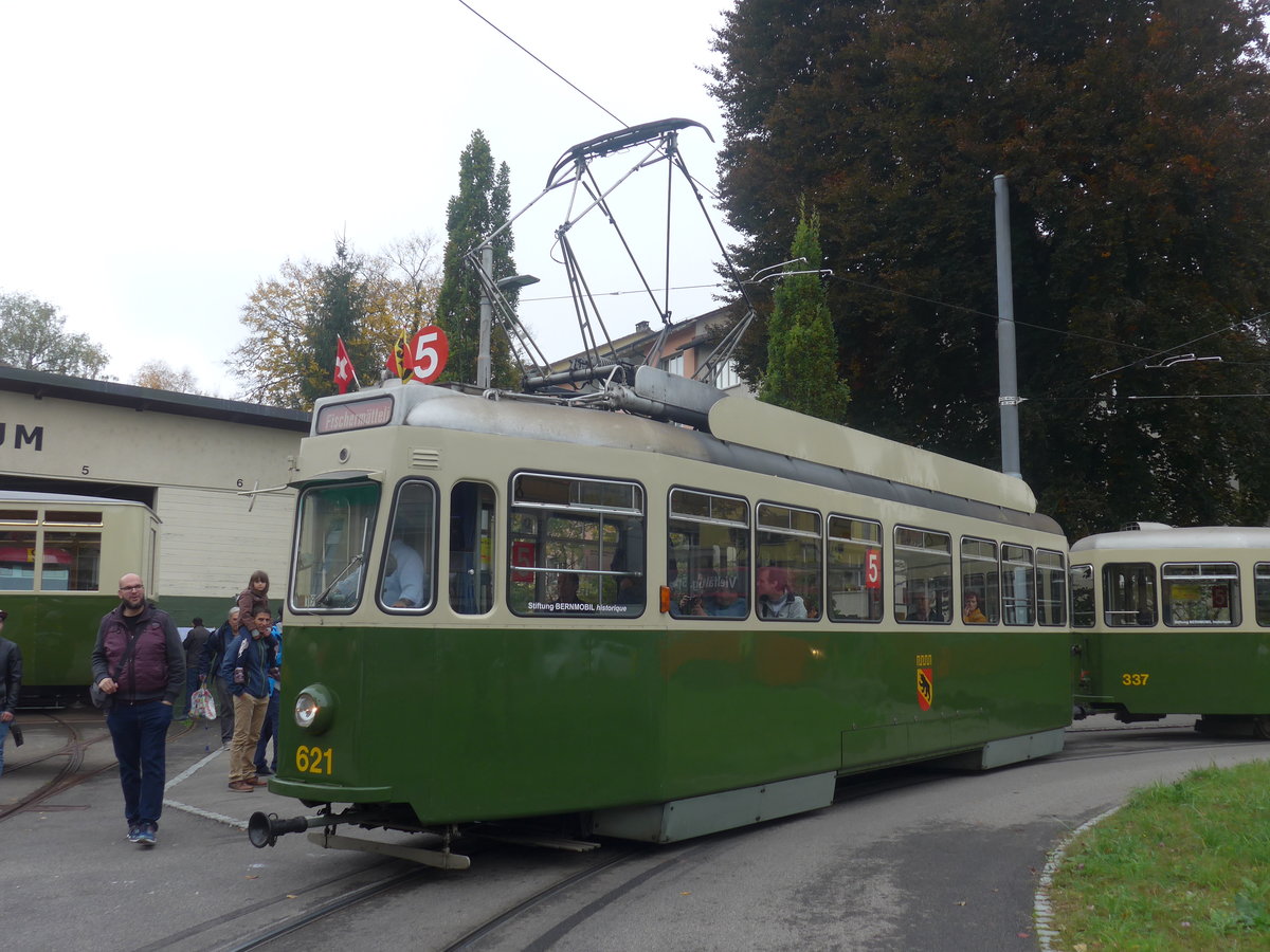 (210'433) - SVB-Tram - Nr. 621 - am 20. Oktober 2019 in Bern, Weissenbhl