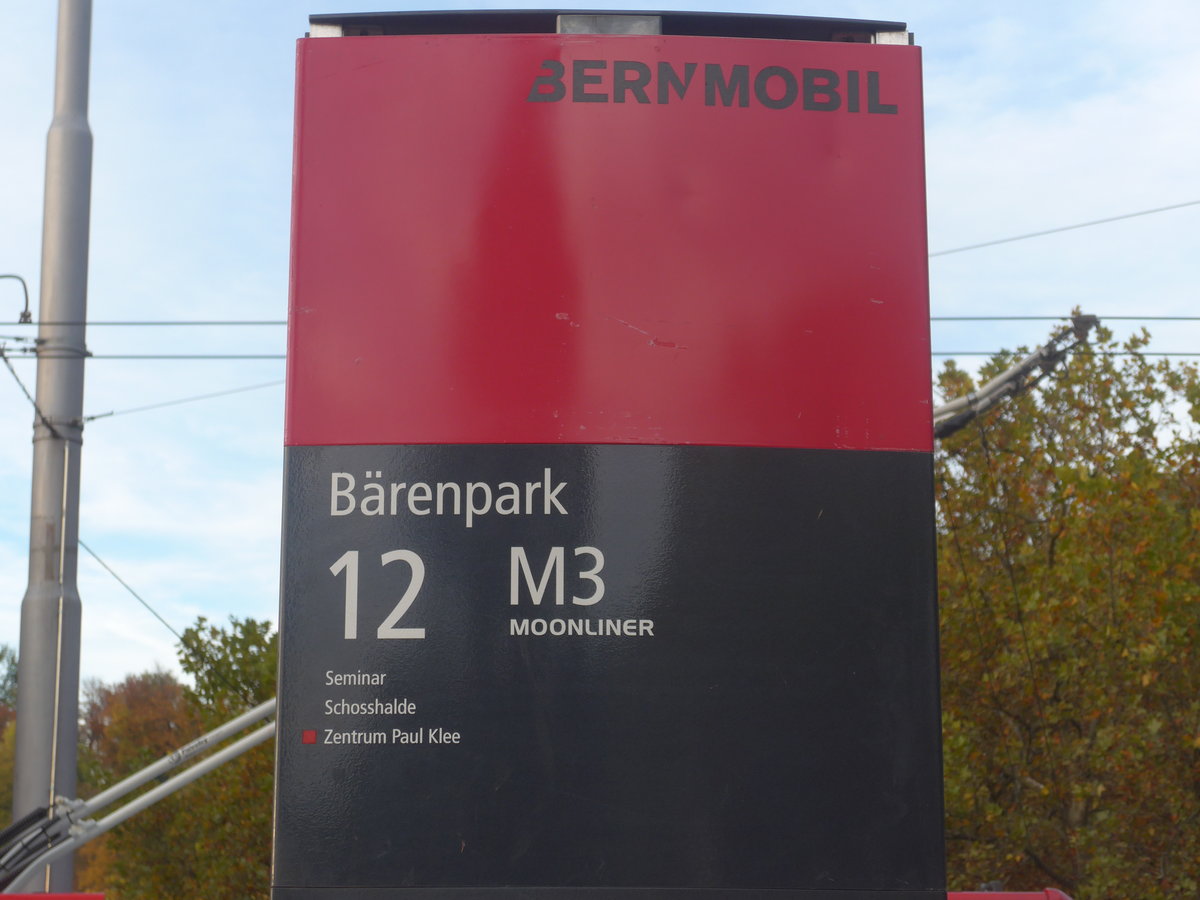 (210'481) - Bernmobil-Haltestelle - Bern, Brenpark - am 20. Oktober 2019