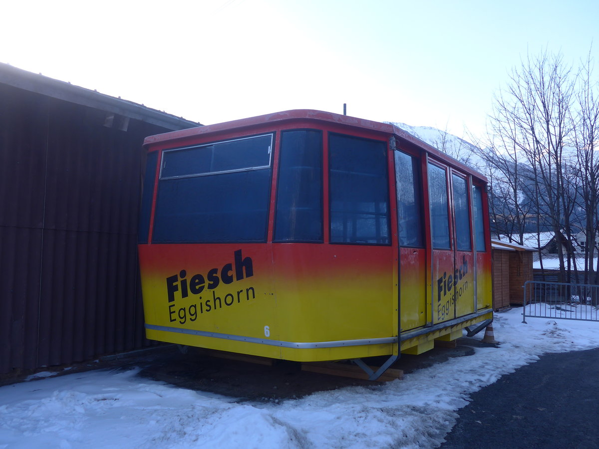 (214'136) - Luftseilbahn Fiesch-Eggishorn - Nr. 6 - am 9. Februar 2020 beim Bahnhof Fiesch
