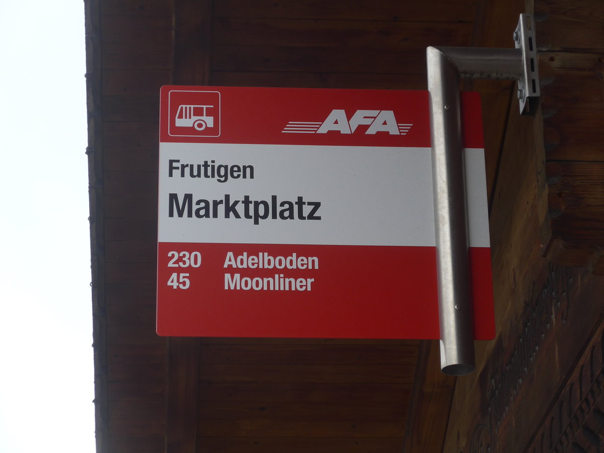 (216'610) - AFA-Haltestelle - Frutigen, Marktplatz - am 1. Mai 2020