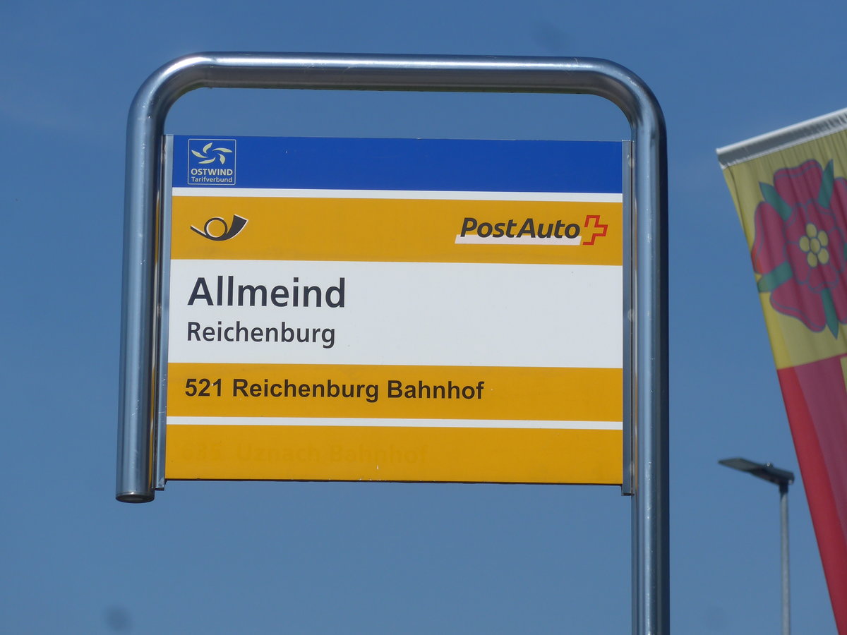 (216'881) - PostAuto-Haltestelle - Reichenburg, Allmeind - am 9. Mai 2020