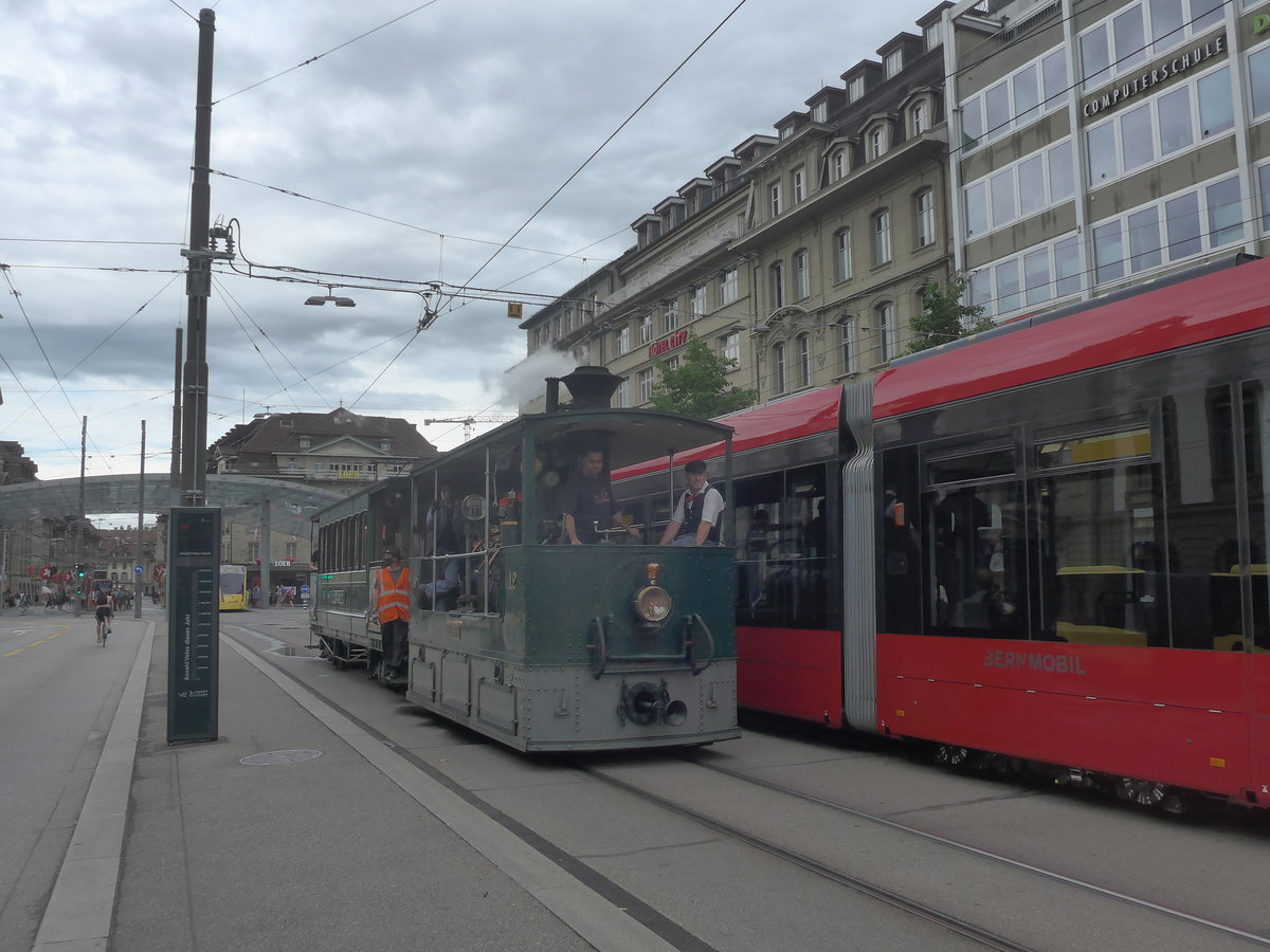 (219'440) - SVB-Dampftram - Nr. 12 - am 2. August 2020 beim Bahnhof Bern