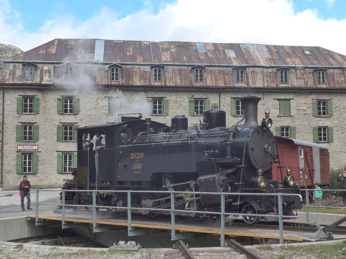 (219'953) - DFB-Dampflokomotive - Nr. 9 - am 22. August 2020 in Gletsch