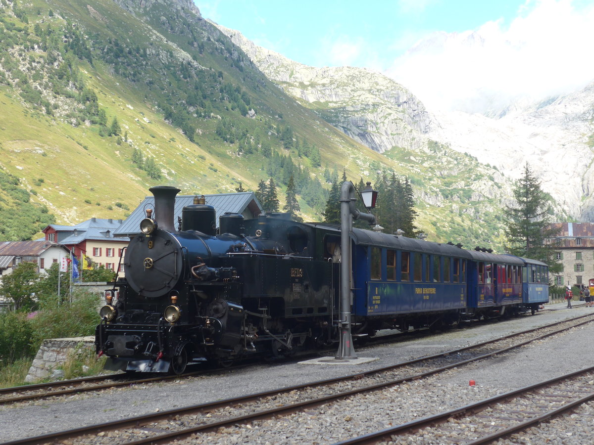 (219'955) - DFB-Dampflokomotive - Nr. 9 - am 22. August 2020 in Gletsch