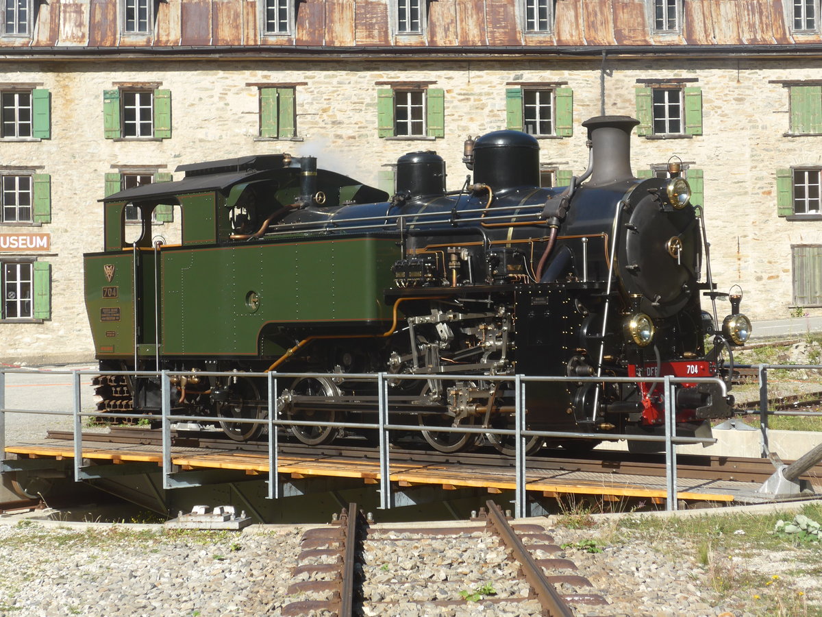 (219'992) - DFB-Dampflokomotive - Nr. 704 - am 22. August 2020 in Gletsch
