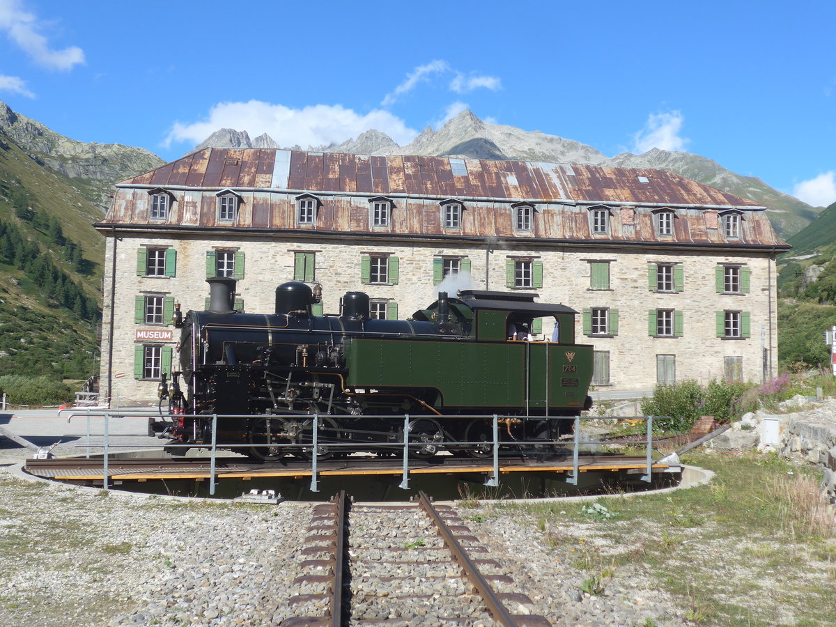 (219'994) - DFB-Dampflokomotive - Nr. 704 - am 22. August 2020 in Gletsch