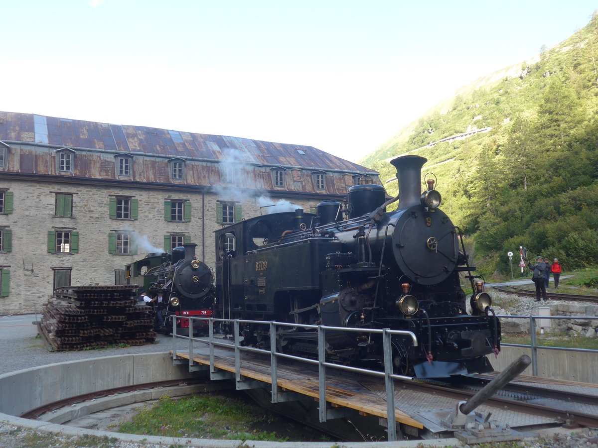 (220'004) - DFB-Dampflokomotive - Nr. 9 - am 22. August 2020 in Gletsch