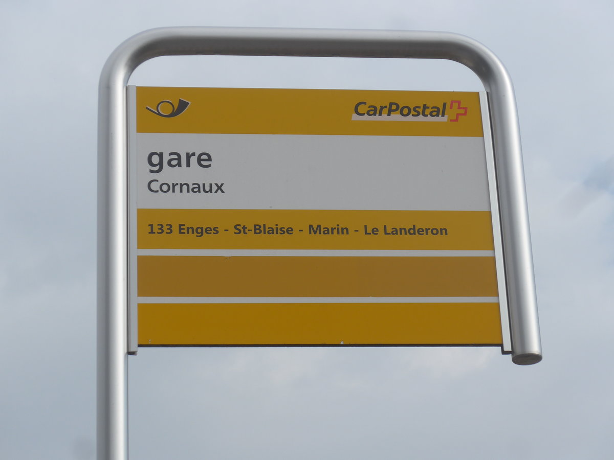 (224'019) - PostAuto-Haltestelle - Cornaux, gare - am 7. Mrz 2021