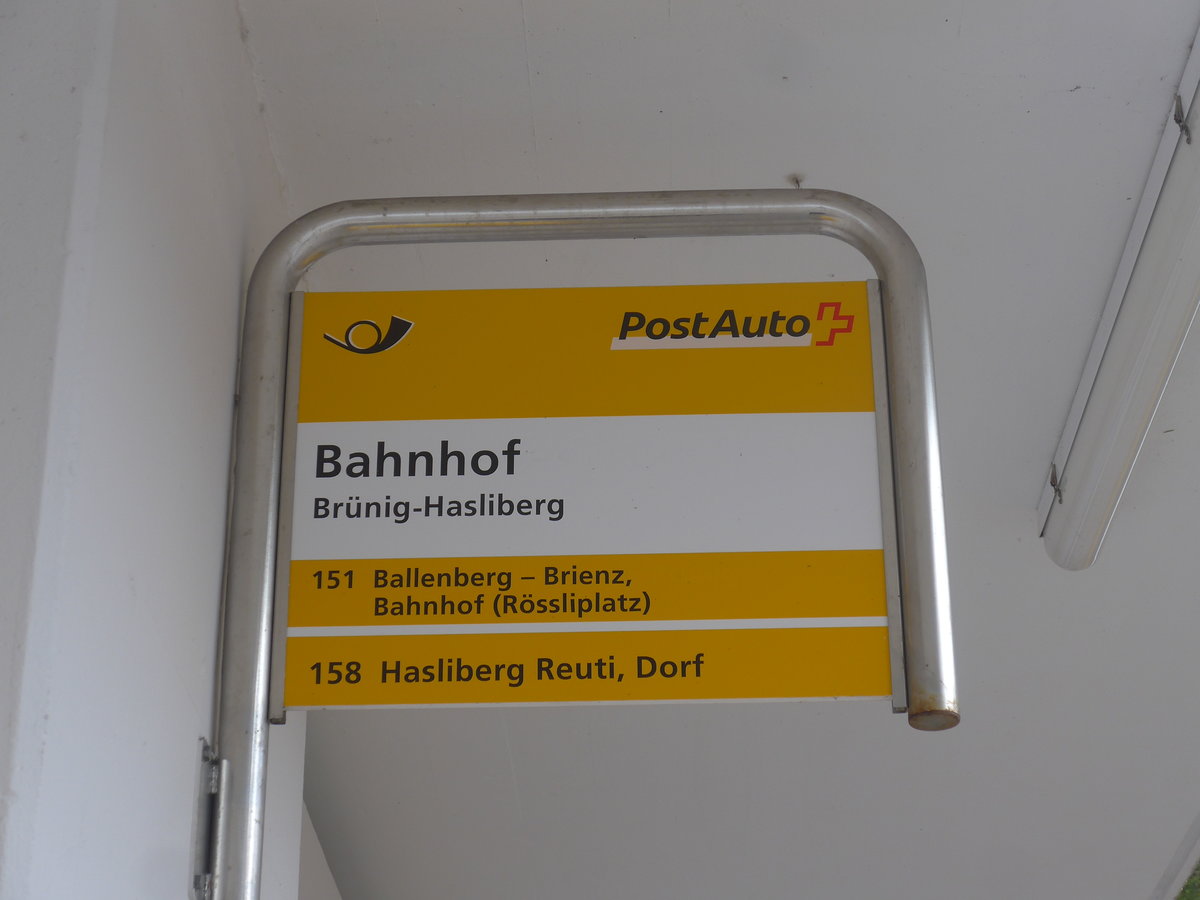 (224'100) - PostAuto-Haltestelle - Brnig-Hasliberg, Bahnhof - am 13. Mrz 2021