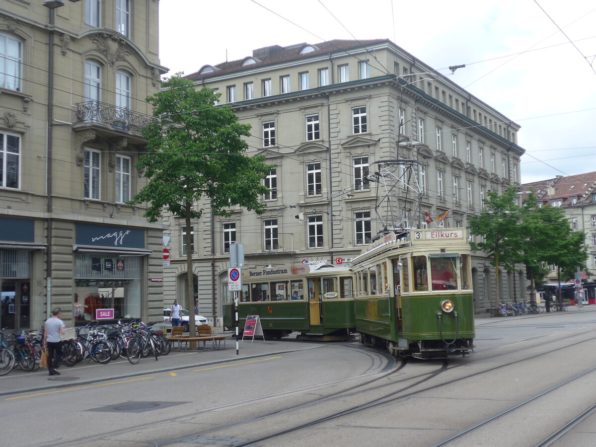 (226'311) - SVB-Tram - 145 - am 11. Juli 2021 beim Bahnhof Bern