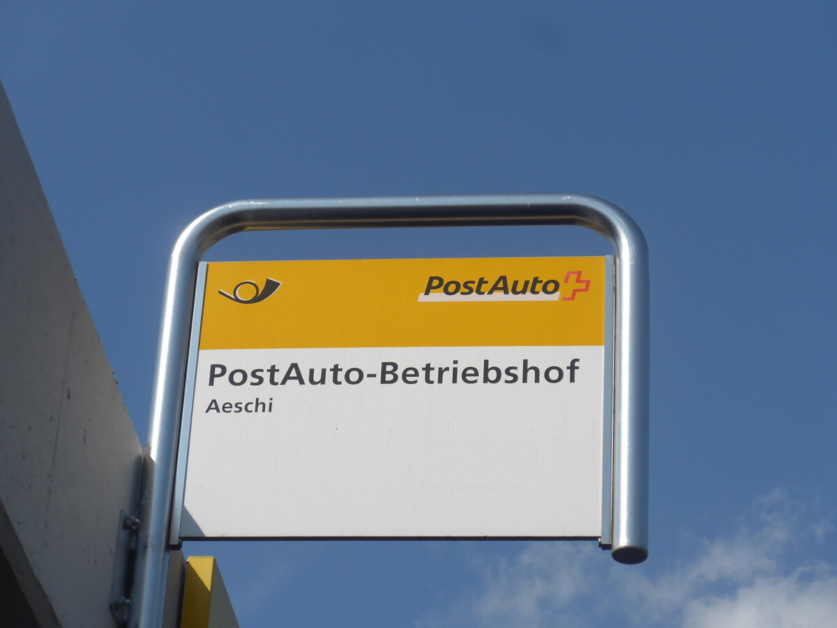 (226'636) - PostAuto-Haltestelle - Aeschi, PostAuto-Betriebshof - am 21. Juli 2021