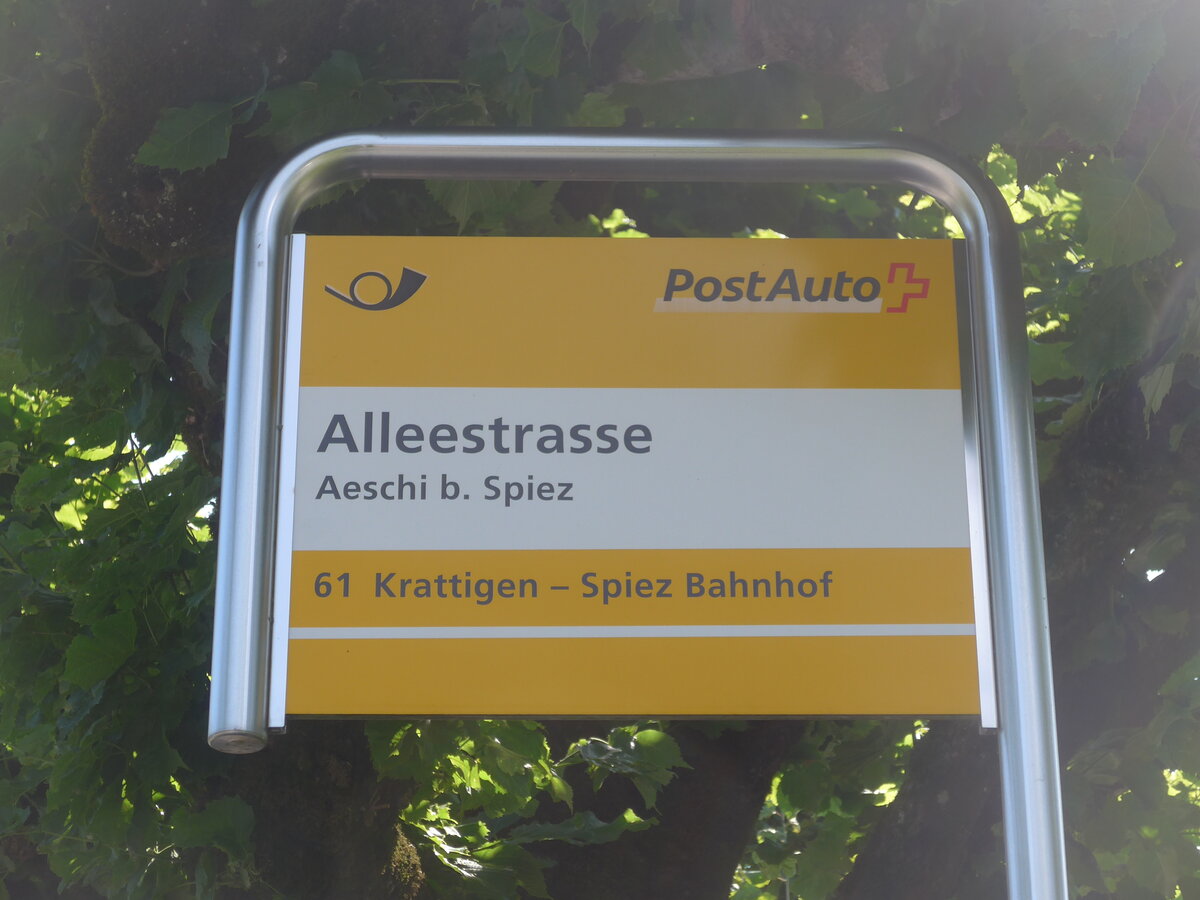 (226'640) - PostAuto-Haltestelle - Aeschi b. Spiez, Alleestrasse - am 21. Juli 2021