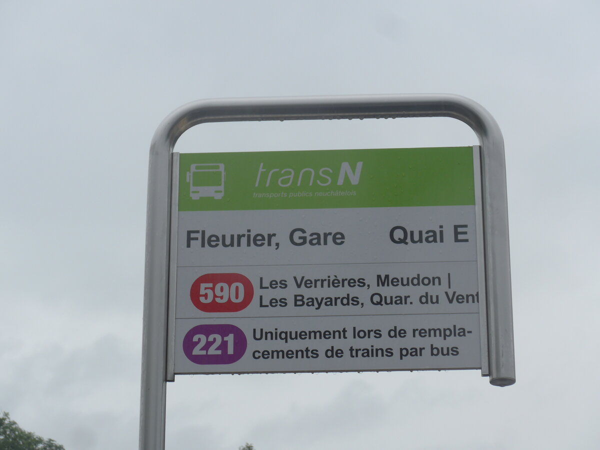 (226'847) - transN-Haltestelle - Fleurier, Gare - am 1. August 2021