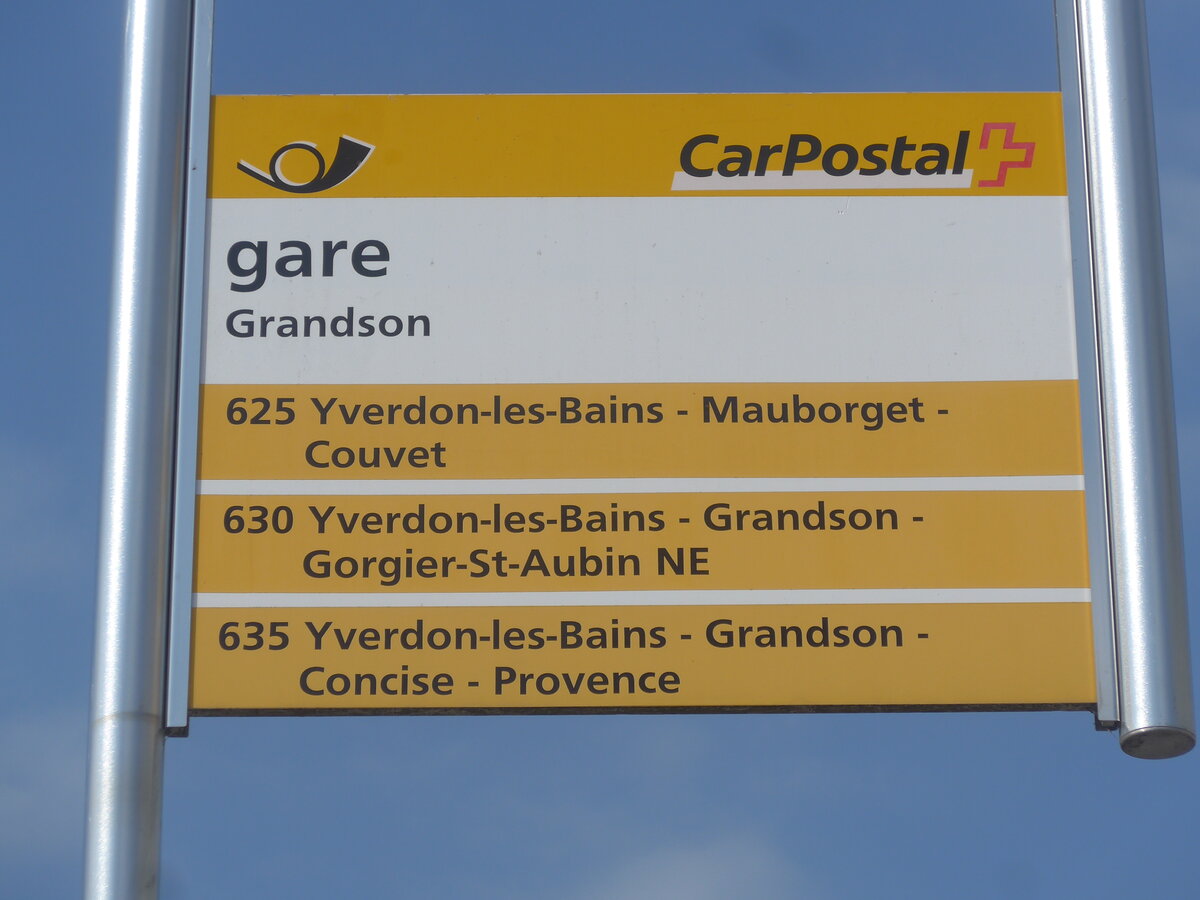 (227'269) - PostAuto-Haltestelle - Grandson, gare - am 15. August 2021