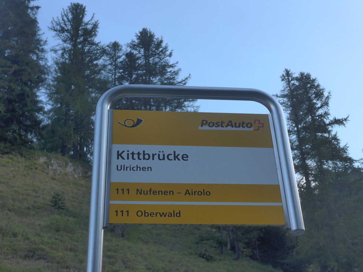 (227'662) - PostAuto-Haltestelle - Ulrichen, Kittbrcke - am 30. August 2021