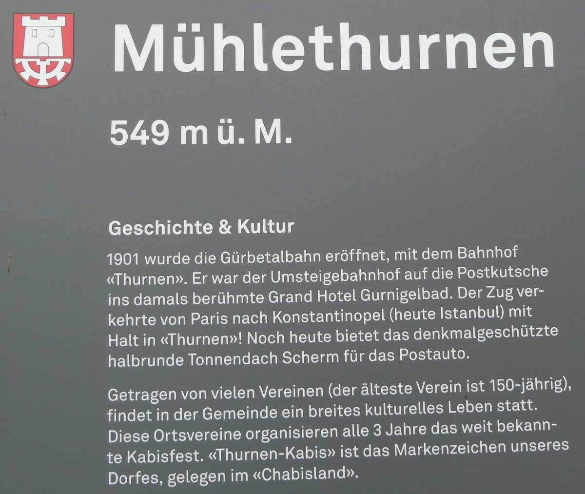 (231'434) - Infotafel ber die Geschichte von Mhlethurnen am 17. Dezember 2021 beim Bahnhof Thurnen