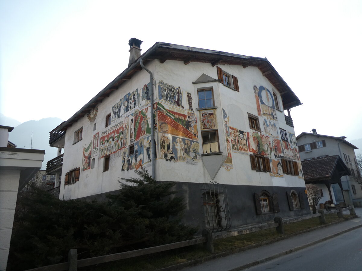 (233'739) - Altes Haus mit biblischen Motiven am 11. Mrz 2022 in Frstenaubruck