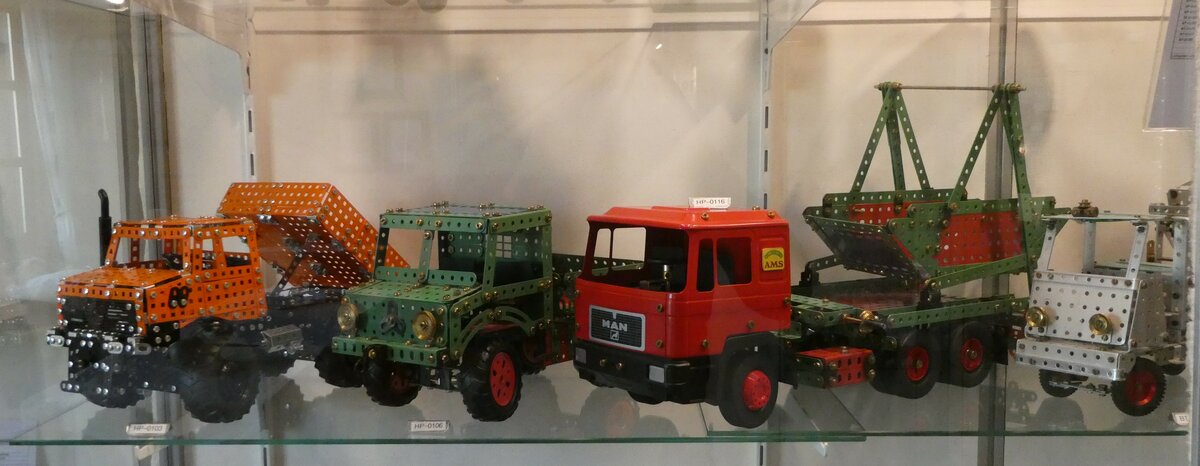 (241'543) - Meccano-Lastwagen am 18. Oktober 2022 in Spiez, Spielzeugmuseum