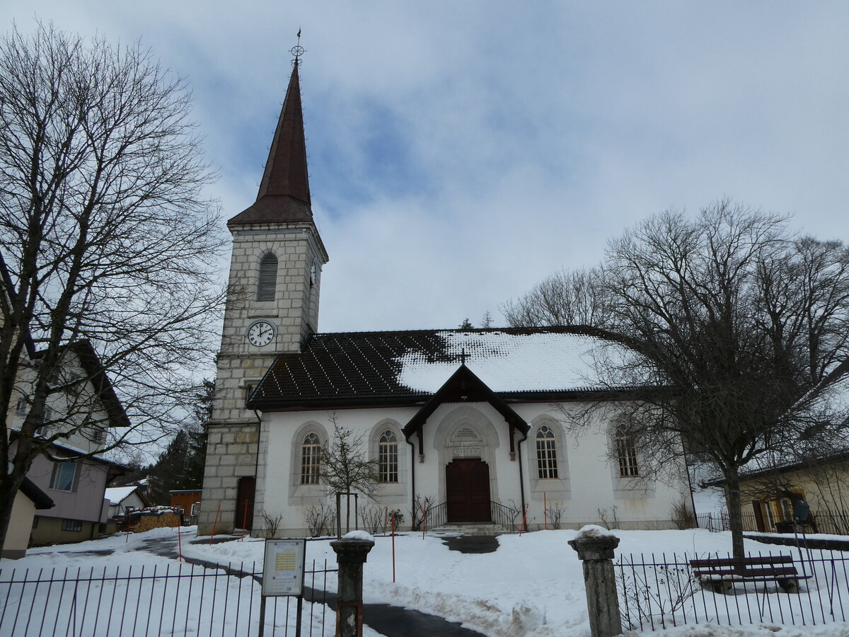 (245'686) - Kirche La Cte-aux-Fes am 2. Februar 2023