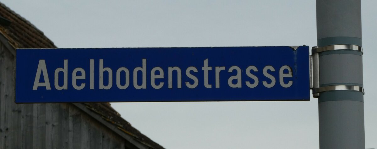 (245'769) - Strassenschild - Adelbodenstrasse - am 3. Februar 2023 in Wikon