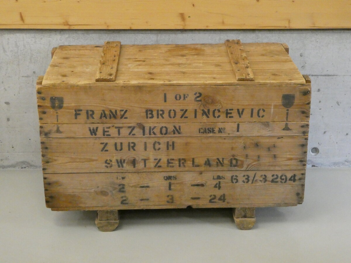 (250'354) - FBW-Transportkiste aus Holz am 21. Mai 2023 in Wetzikon, FBW-Museum