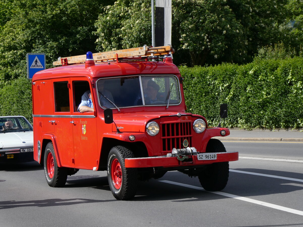 (262'550) - Feuerwehr, Wollerau - SZ 96'149 - Willys am 18. Mai 2024 in Sarnen, OiO