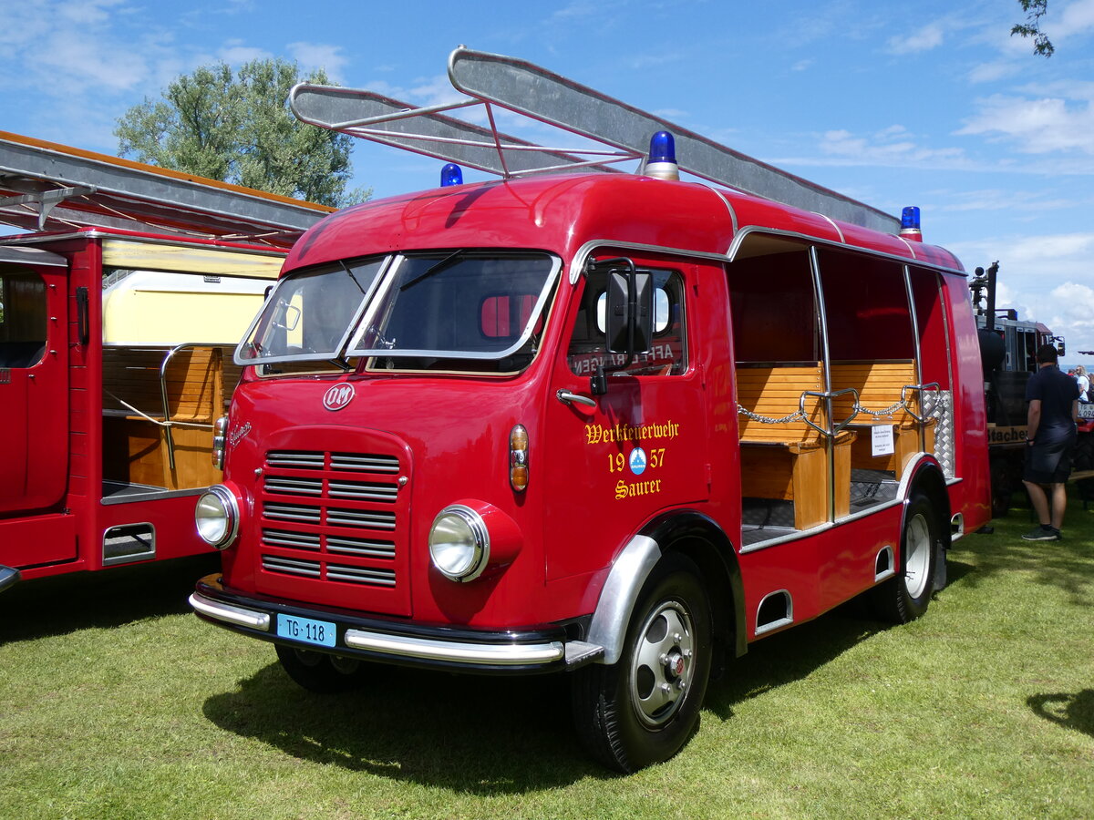 (263'090) - Werkfeuerwehr Saurer, Arbon - TG 118 - Saurer-OM am 25. Mai 2024 in Arbon, Arbon Classics