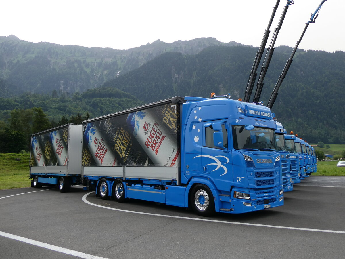 (264'110) - Rubin&Morger, Interlaken - BE 551'370 - Scania am 29. Juni 2024 in Interlaken, Flugplatz