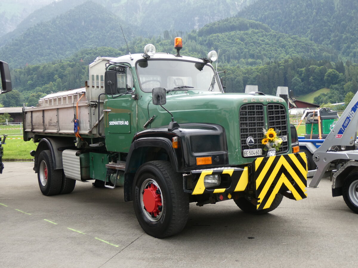 (264'112) - Seematter, Unterseen - BE 504'603 - Saurer am 29. Juni 2024 in Interlaken, Flugplatz