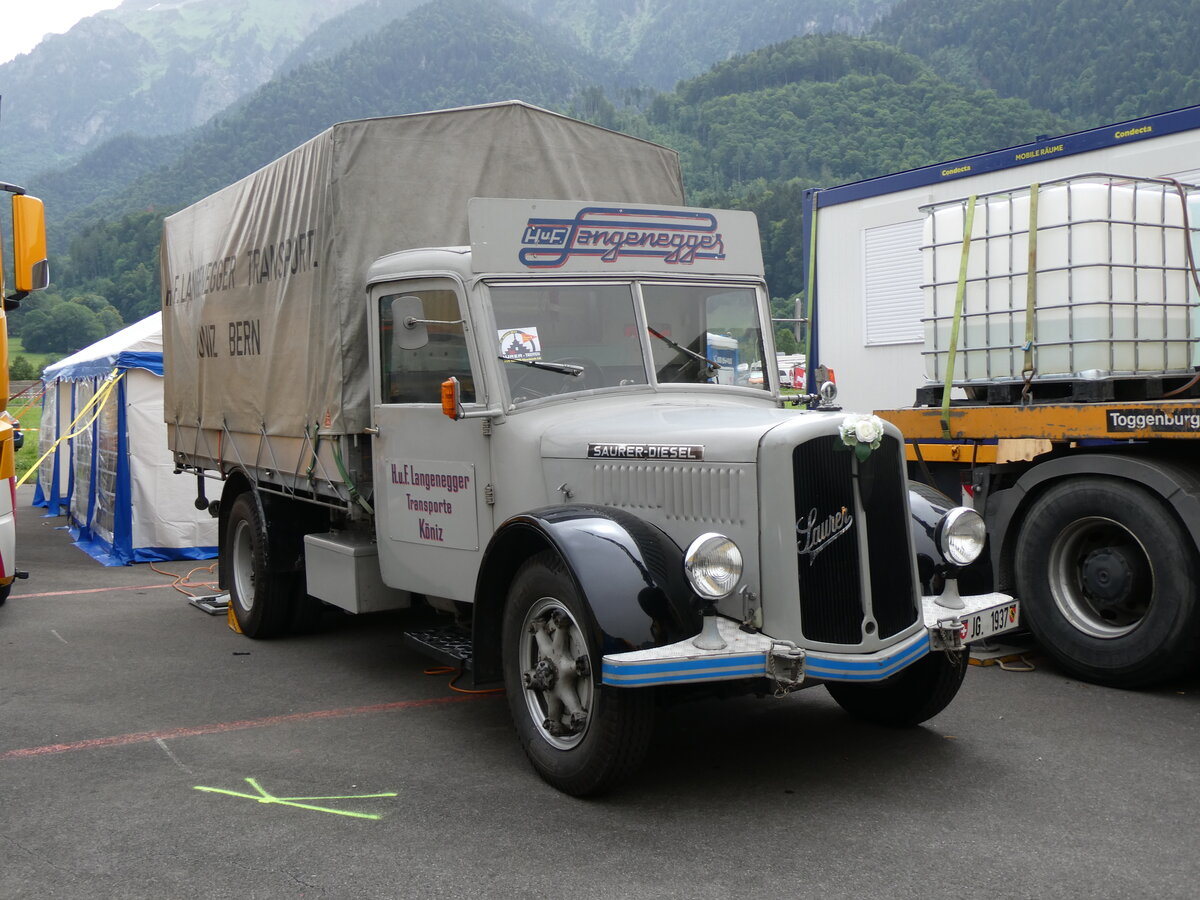 (264'118) - Langenegger, Kniz - Saurer am 29. Juni 2024 in Interlaken, Flugplatz