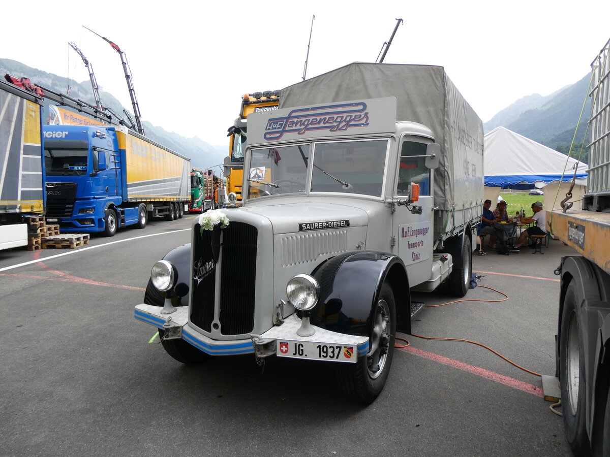 (264'119) - Langenegger, Kniz - Saurer am 29. Juni 2024 in Interlaken, Flugplatz