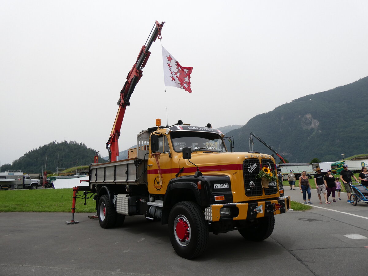 (264'136) - Saurer - VS 28'303 - am 29. Juni 2024 in Interlaken, Flugplatz