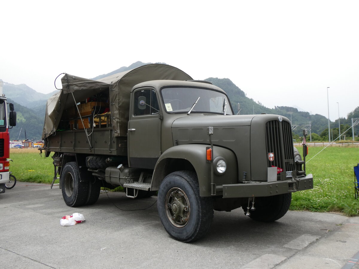 (264'145) - Saurer am 29. Juni 2024 in Interlaken, Flugplatz