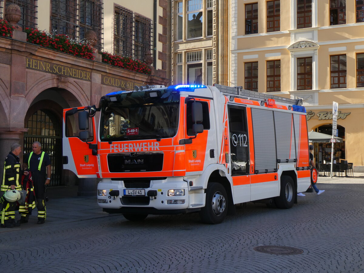 (264'413) - Feuerwehr, Leipzig - L-SV 41 - MAN am 9. Juli 2024 in Leipzig