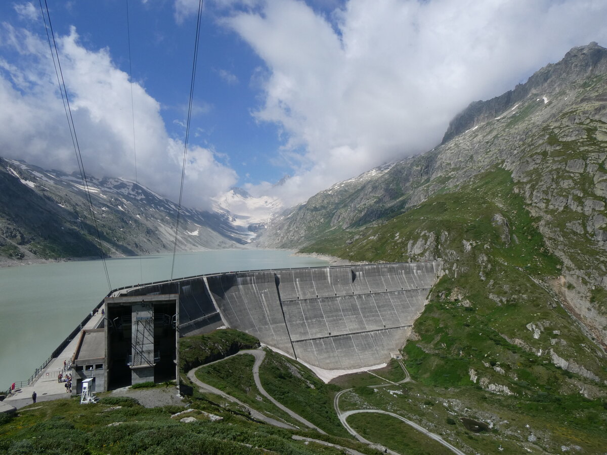 (265'165) - Oberaar Bergstation mit Oberaar Stausee am 28. Juli 2024 in Oberaar